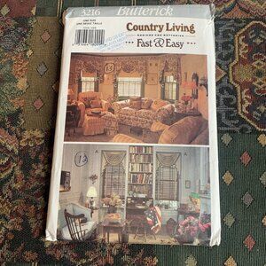 Butterick 3216 Country Living Fast & Easy Window and Pillow Sewing Pattern